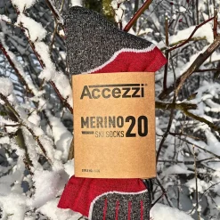 Accezzi Merino 20, skistrømper, rød