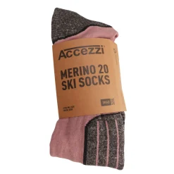 Accezzi Merino 20, skistrømper, dame, 3 par, lyserød