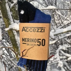 Accezzi Merino 50, skistrømper, 2 par, blå