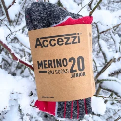 Accezzi Merino 20, skistrømper, junior, rød