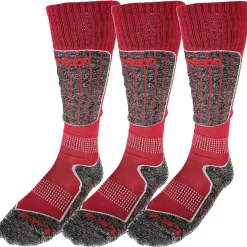 Accezzi Merino 20, skistrømper, 3 par, rød