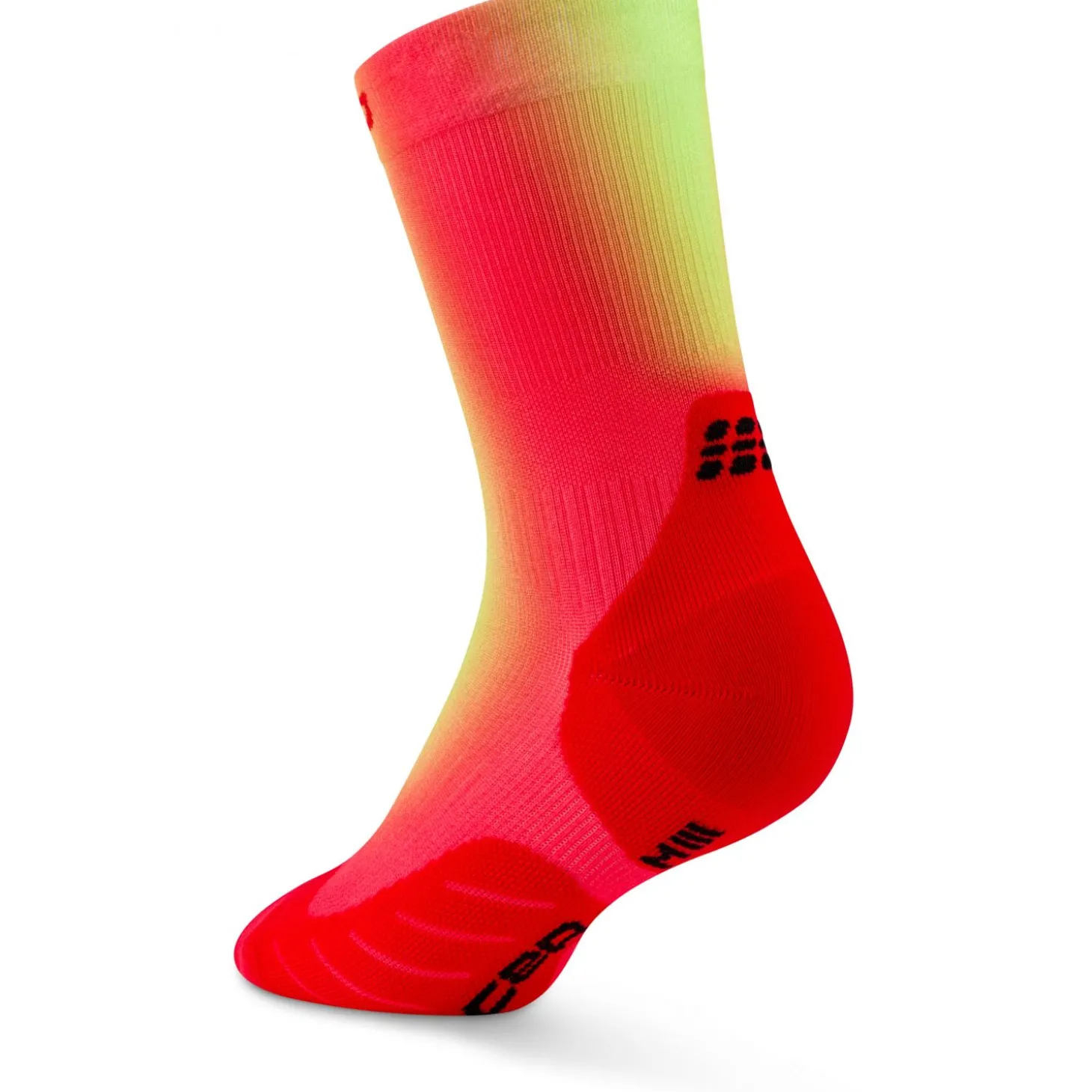 CEP Core Run EDT. GRADIENT Socks Mid Cut 5.0, løbestrømper, herre, rød/lime