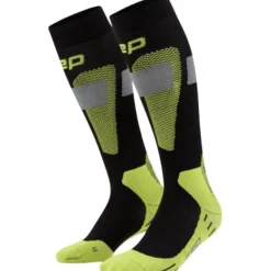 CEP Ski Merino Socks Tall 3.0, skistrømper, dame, sort/gul
