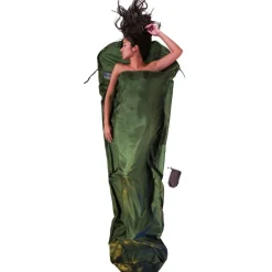 Cocoon MummyLiner,100% Silk, dark olive green