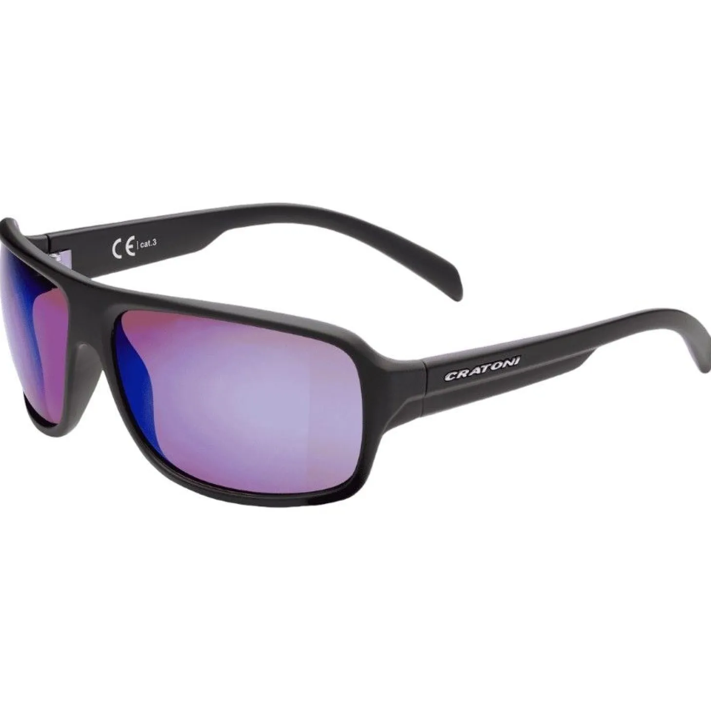 Cratoni C-Ice Color+ Driving Grey-Pink W/ Blue Mirror, solbrille, mat sort