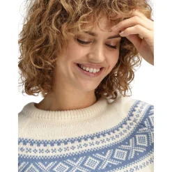 Dale of Norway Vågsøy, sweater, dame, hvid/lyseblå