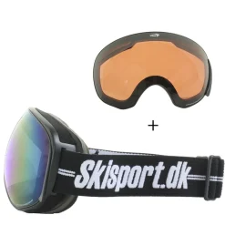 Demon Magnet Skisport.dk Edition, Blue Mirror + Accezzi gogglecase