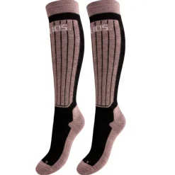 Helios Merino One 60, skistrømper, 2 par, pink