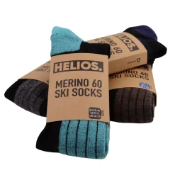 Helios Merino One 60, skistrømper, lyseblå