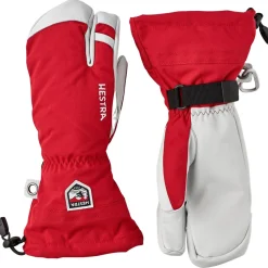 Hestra Army Leather Heli Ski, 3-finger skihandsker, rød