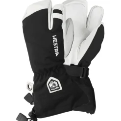 Hestra Army Leather Heli 3-finger skihandsker, junior, sort