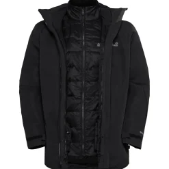 Jack Wolfskin Flowline 3in1, skijakke, herre, sort