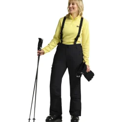 Jack Wolfskin Flowline Pro 2L Ins, skibukser, dame, sort