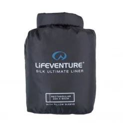 Lifeventure Silke Ultimate Sovepose Liner, rektangulær, sort