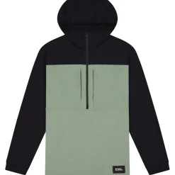 Mons Royale Offgrid Merino Fleece 1/2 Zip, trøje, herre, grøn/sort