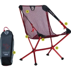 Nemo Moonlite Reclining Camp Chair, campingstol, rød