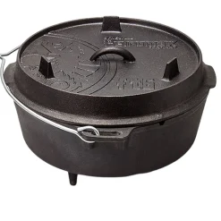 Petromax Dutch Oven FT12, flat, Støbejernsgryde, sort
