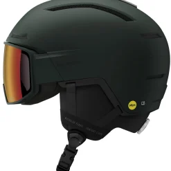 Salomon Driver Pro Sigphoto MIPS, skihjelm med visir, mørkegrøn