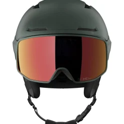 Salomon Driver Pro Sigphoto MIPS, skihjelm med visir, mørkegrøn