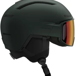 Salomon Driver Pro Sigphoto MIPS, skihjelm med visir, mørkegrøn