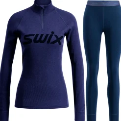 Swix RaceX Merino Pants/Half Zip sæt, dame, navy