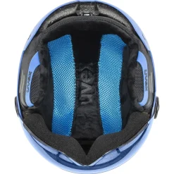 Uvex Rocket JR Visor, skihjelm med visir, junior, blå