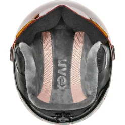 Uvex Rocket JR Visor, skihjelm med visir, junior, lysegrå/lyserød