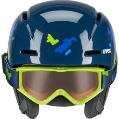 Uvex Viti Set, skihjelm + skibriller, junior, mørkeblå