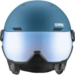 Uvex Wanted Visor, skihjelm med visir, blå